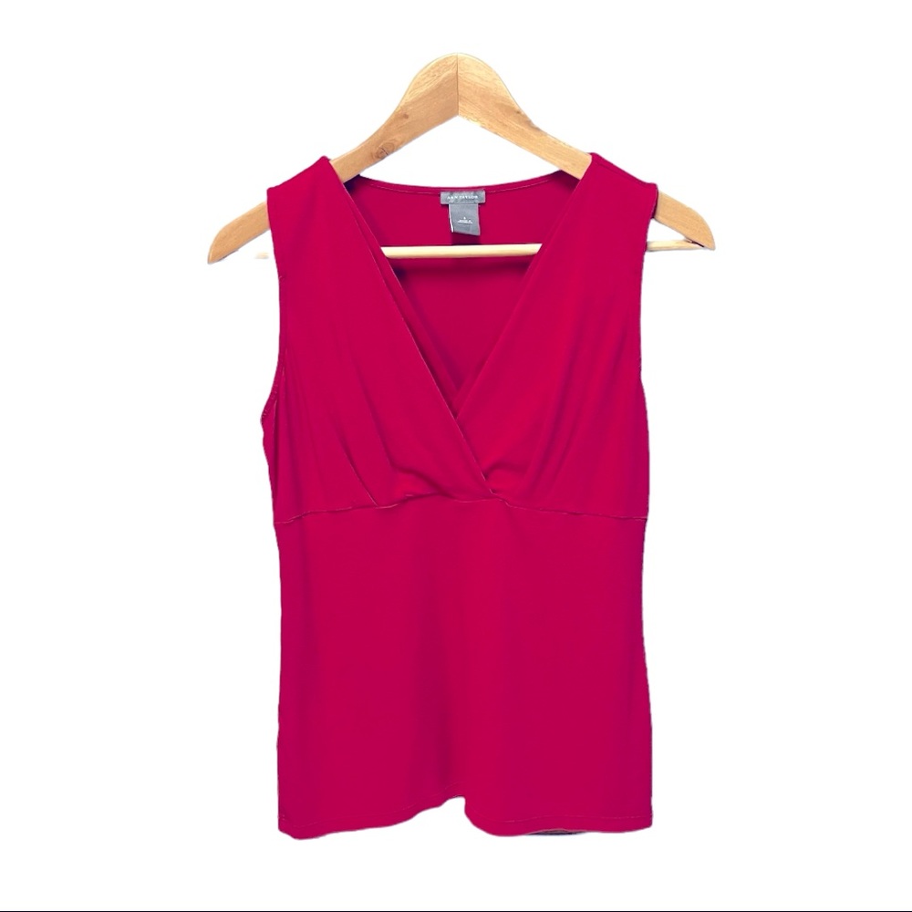 ANN TAYLOR sleeveless blouse, deep pink color, size small.